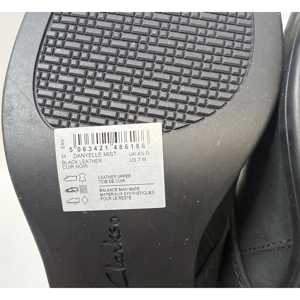 Clark's Danyelle Mist Clogs Black Leather Size 7 Women boho Retro - Picture 9 of 9